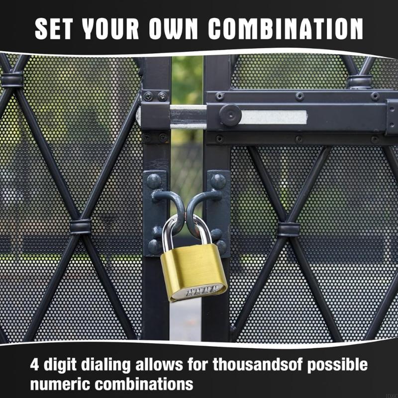 10000 Codes Gold High Security Padlocks Double Clasps Water Resistant Durability HX6C CN