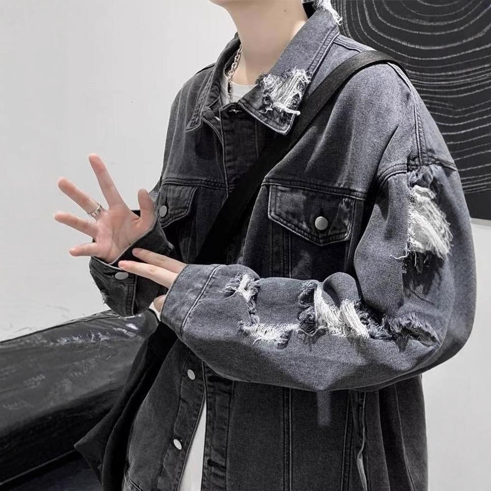 2025 New Retro Denim Jacket Men's Tide Autumn Korean Version Trend Versatile Handsome Hong Kong Style Casual Jacket