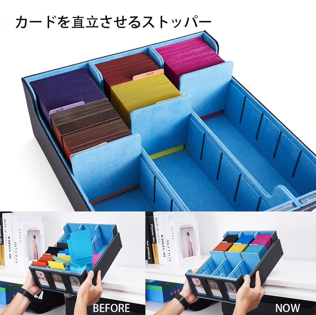 Deck Trading Card Card Storage Holds Trading with and Card Compatible with and Other Card Games Blue Interior with 3 Case, Case, Box, 2300+ Cards,
