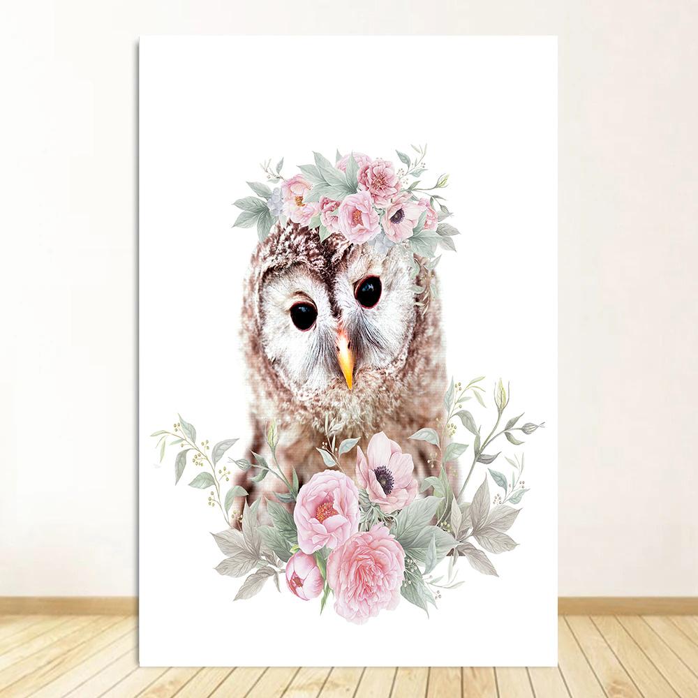 Baby Room Animal Wall Art Canvas Painting Cute Elephant Lion Giraffe Decor Poster Child Bedroom Personalised Kids Picture Decor