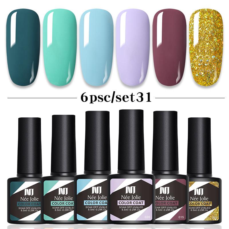 6-Color Nail Polish Glue Set, Popular Color Nail Glue, Phototherapy Nail Polish Glue Can Be Matched Arbitrarily.