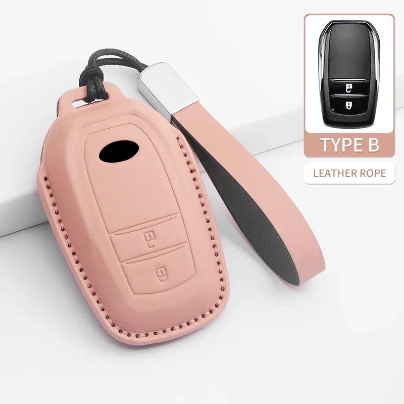 2/3 Tasten Auto Schlüsselhülle Schale Fob für Toyota Prius Camry Corolla CHR C-HR RAV4 Land Cruiser Fernbedienung Schlüsselanhänger PU Zubehör