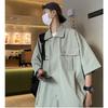 Men's Black Oversized Short Sleeve Shirt Casual Star Stud Detail Streetwear Top