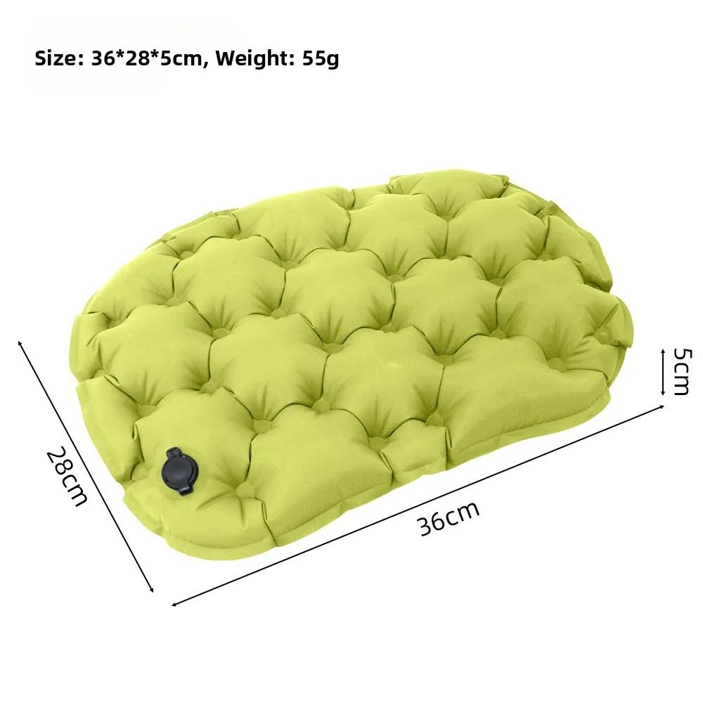 Inflatable Seat Cushion Polyester Comfortable Portable Air Seat Pad Pressure Relief Cushion For Camping Office Chair Car Travel