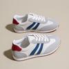 Color-blocked Round-toe Thick-soled Low-top Sneakers for Spring and Autumn Fashionable New Style Women's Lace-up Casual Shoes