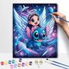 Disney DIY Oil Painting Kits Stitch Angel Galaxy Hand Painting Home Decor Craft Gift Ideas Canvas Wall Art For Bedroom Living Room Deco