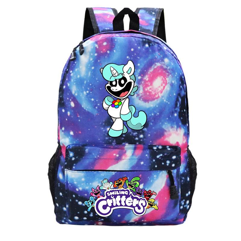 Smiling Critters Smiling Animals College Style Boys And Girls Junior High School Students School Bag Casual Backpack