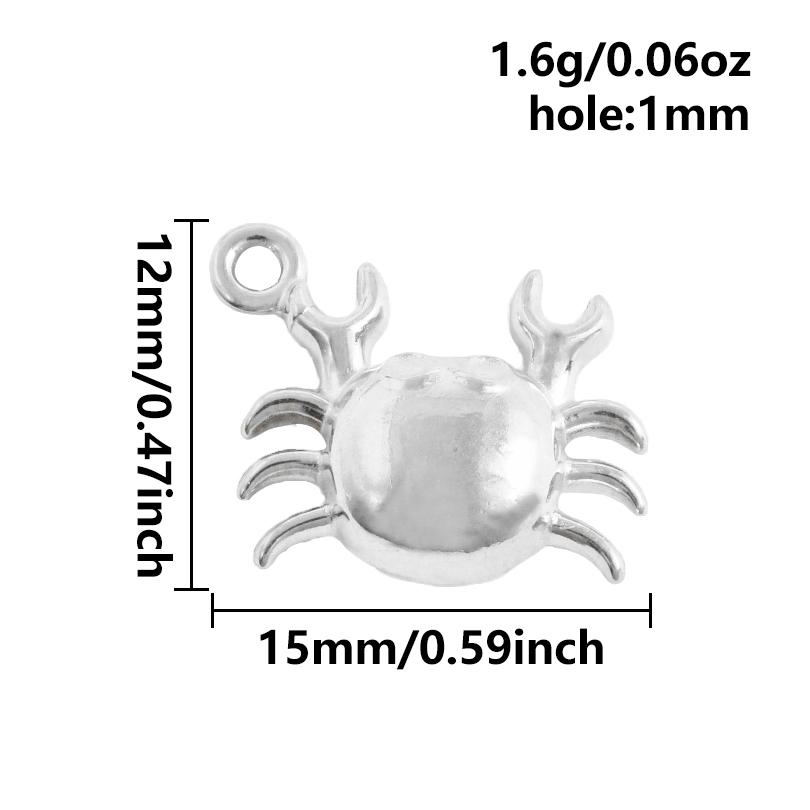 5pcs Kawaii Charm Flower Star Crab Stainless Steel Pendants For Jewelry Making Supplies Assorted Mini Charms In Bulk DIY Finding