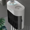 Wall Mounted Toothpaste And Toothbrush Holder With Magnetic Closing Function For Convenient Oral Care