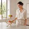 Double Layer Fruit Tray Electroplated