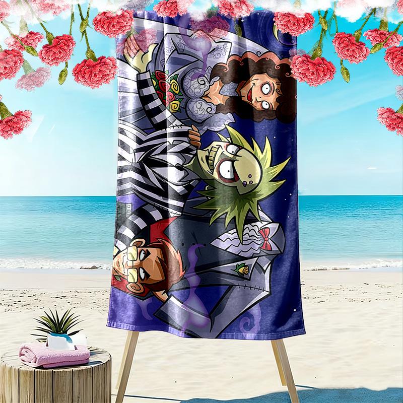 Beetlejuice2 Print Beach Towel, Large Soft Quick Dry Towel for Beach Camping Swimming