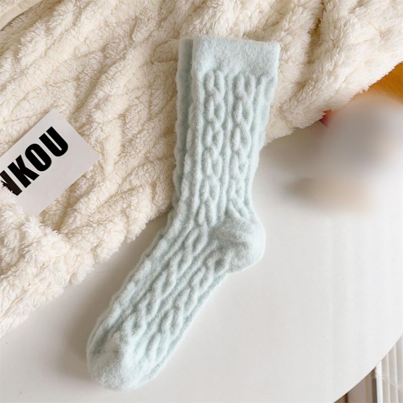 1/3/5PAIRS Winter Socks Thicken Wear-resistant -calf Socks Anti-slip Long Cotton Socks Coral Fleece Soft Cotton Socks