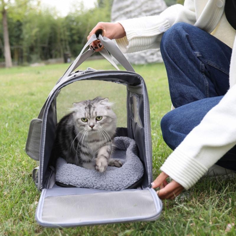 Small Pet Carriers Bag with Ventilated Mesh Window Side Storage Pocket for Commuting and Short Trip Easy to Carry