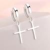 Orecchini a cerchio a forma di croce in argento 925 Personalità Temperamento Tendenza Gioielli Regalo Nuovo