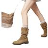 Medium tube stack boots thick heel short boots comfortable single boots new autumn western cowboy martin boots