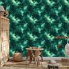 Watercolor Galaxy Wallpaper in Sea, Turquoise and Green 50x1000