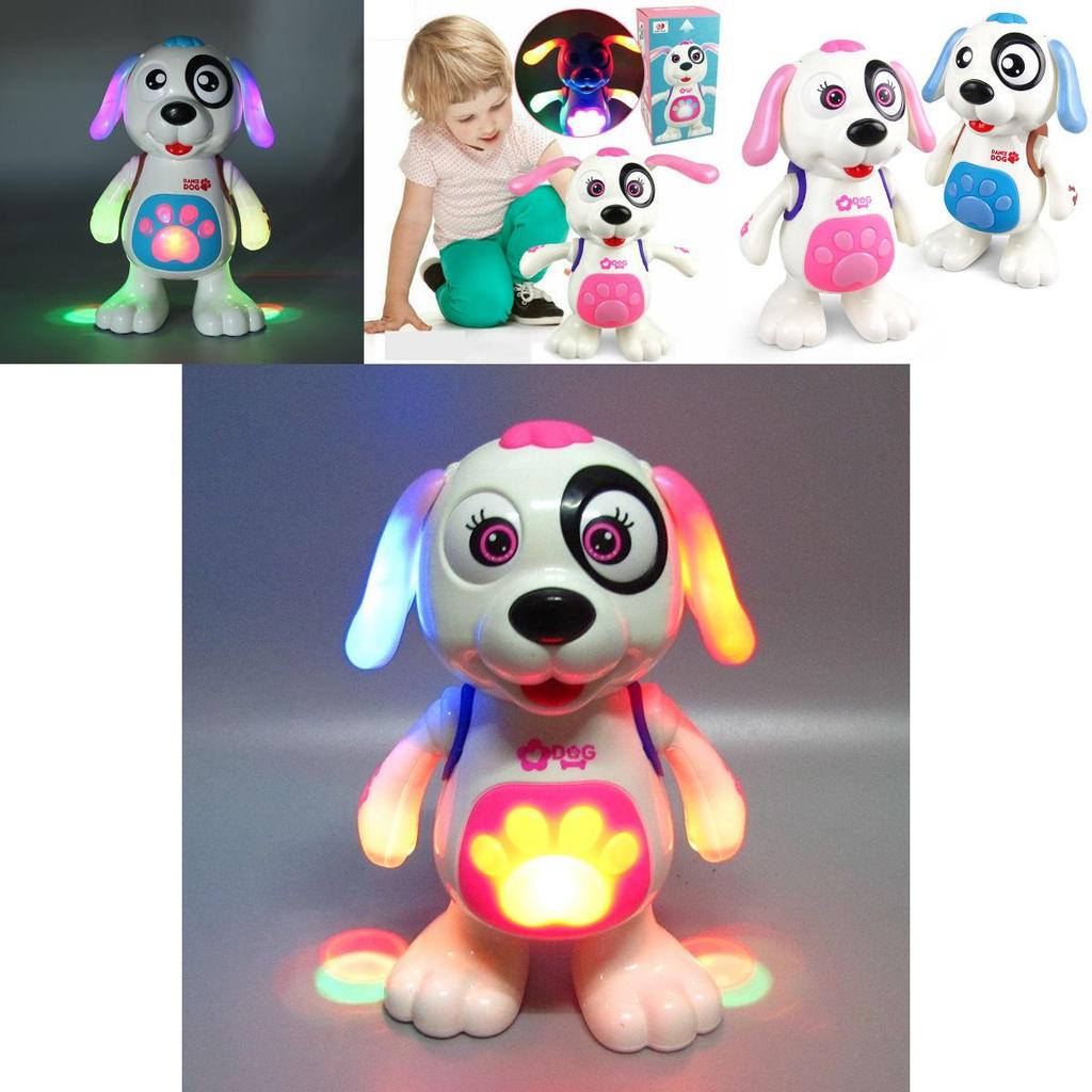 Чарівний рожевий світло-музичний танцюючий собачка-іграшка для дівчаток від одного до дев'яти років