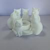 Creative Cartoon Cat Candle Holder Ring-Shaped Cute 3D Printed Candlestick Decorative Black Kitten Ornament Apartment