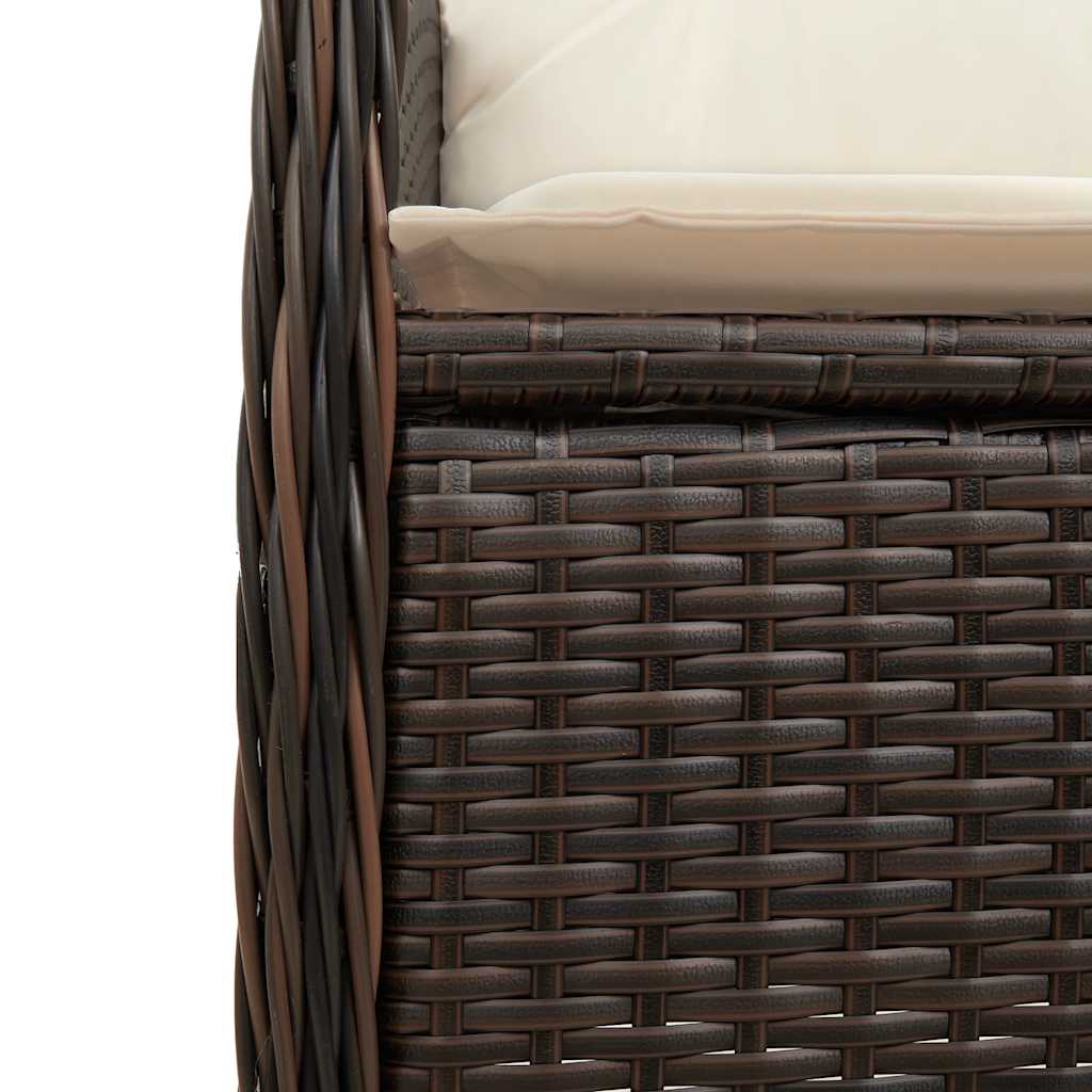 Vidaxl 5-Cz. Garden Furniture Set With Cushions, Brown, Poly Rattan