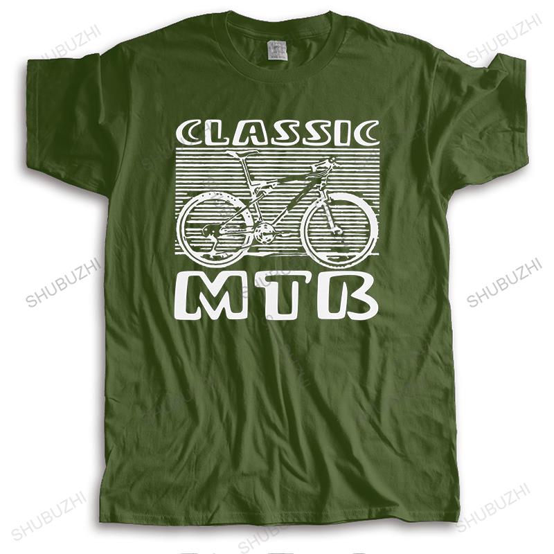 Unique Mens Classic Mountain Bike T-Shirt Short Sleeve O-neck Cotton Tshirt Full Suspension MTB Biking Tee Shirt Apparel Gift