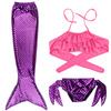 Mermaid Swimsuit Girls Middle School Elder Princess Split Skirt Elementary School Mermaid Baby Three-Piece Set