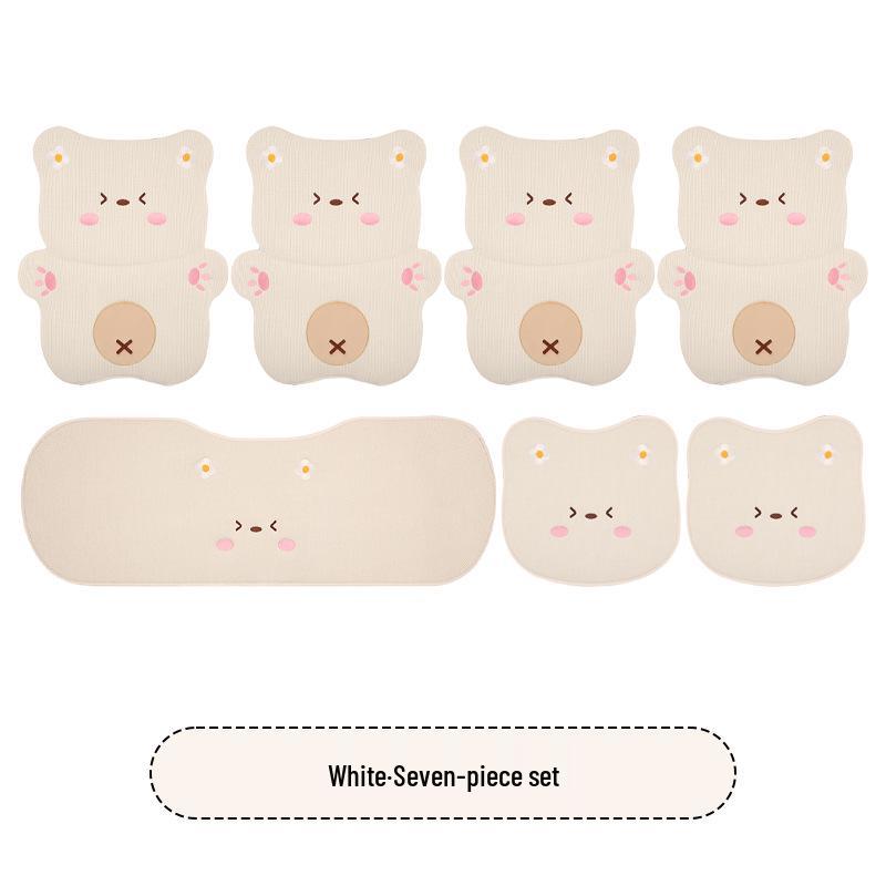 Universal Car Seat Cushion - Cute Cartoon Bear Design for Leapmotor C10/B01/B10/C11, Cotton Linen Fabric for All Seasons