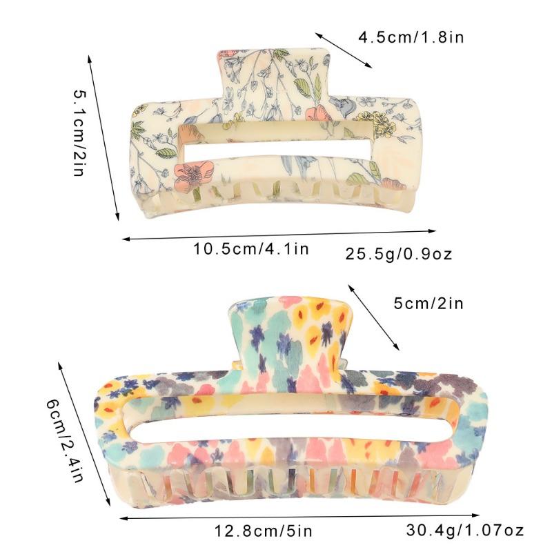 Printed Grab Clip Sweet Updo Shark Clip High-end Girl's Hair Clip and Hair Accessory