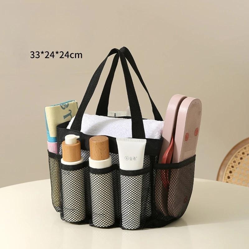 All Purpose Transparent Net Fabric Tote Bag Water Resistant Multipurpose Storage Pouch for Fitness Beach Trip and Travel