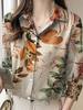 Women's Floral Printed Long Sleeve Blouse Fashion Tops Women's Elegant Blouse Tops Women's Commuter Office Clothing