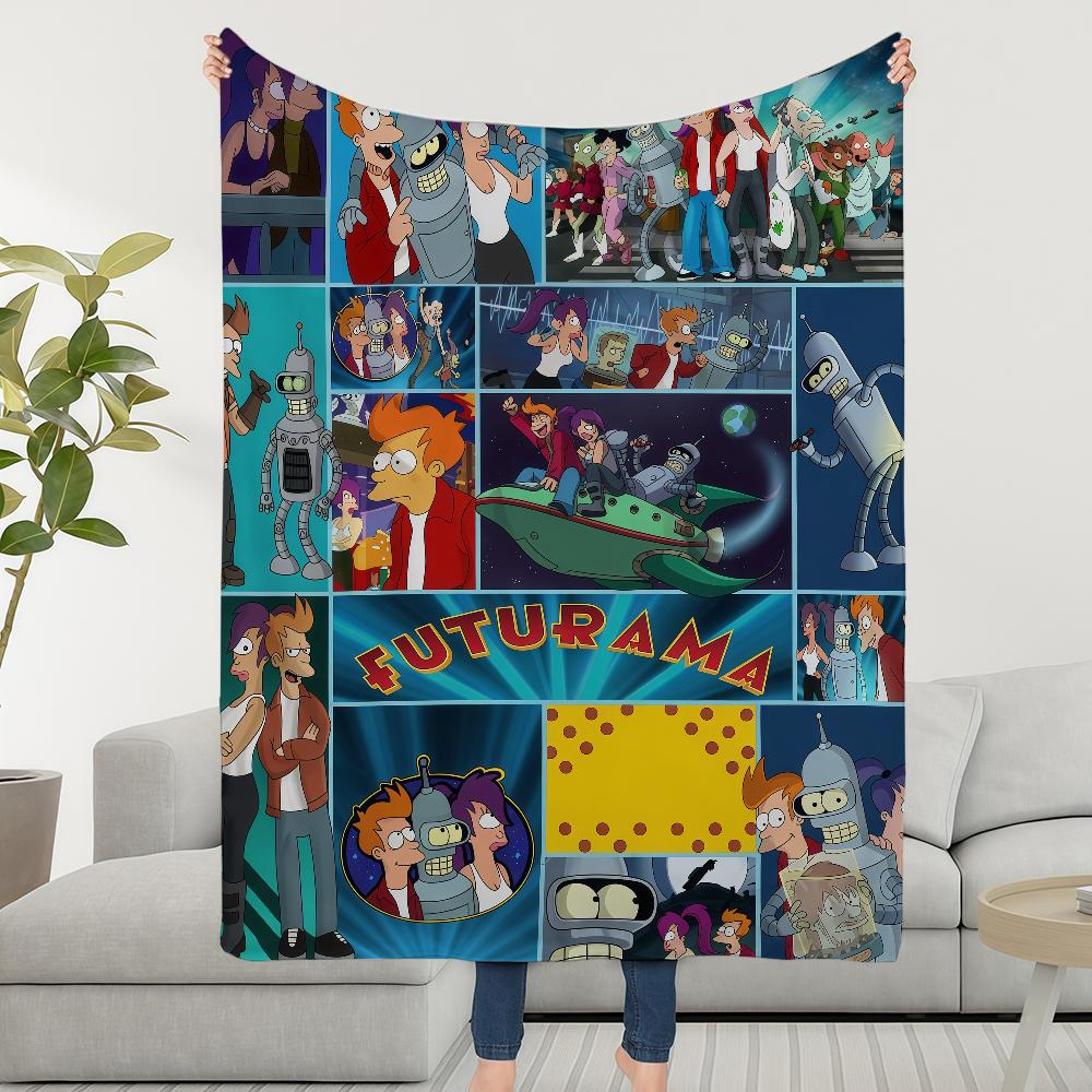 Blanket Throw Super Cosy Plush F-FuturamaS-ES Living Room Sofa Couch Childish CARTOON Birthday Gifts