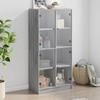 VidaXL High Buffet with Doors Sonoma Grey 68x37x142cm Engineered Wood, Side Cabinet, High Storage Cabinet, 3295862