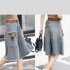 Jeans vintage a vita alta larghi e larghi, pantaloni estivi sottili in denim a sette punte da donna