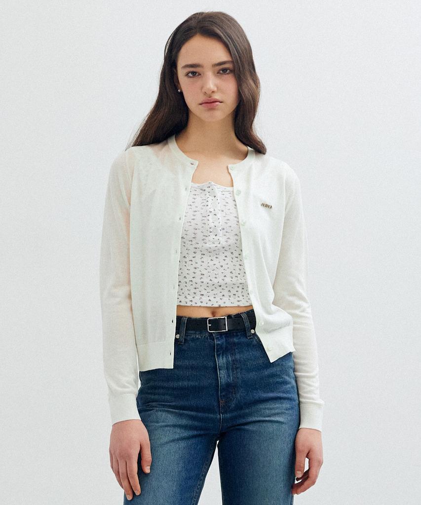 ROIROI Wool Silk Blend Cardigan - Cream