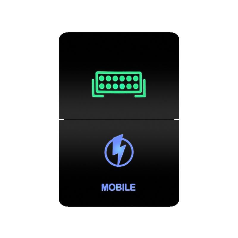12V Green Blue Light Dual Button Switch ON OFF /Momentary Push Switch For Toyota 4Runner FJ Cruiser Landcruiser Camry RAV4 Prado Relays 5