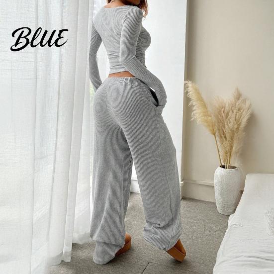 Flattering Figure Women Suit Women's 2 Piece Outfits Fall Casual Boat Neck Long Comfortable