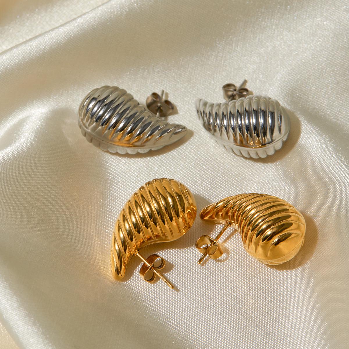 

2024 Trendy Water Drop Earrings: Titanium Steel with 18K Gold Finish