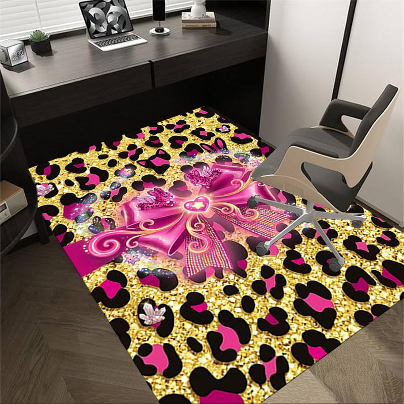 

1PC Leopard print Glitter Non-Slip Floor Carpet Compatible for Office&Living Room&Bedroom&Dining room - Soft & Pattern-G0342 60cm by 90cm