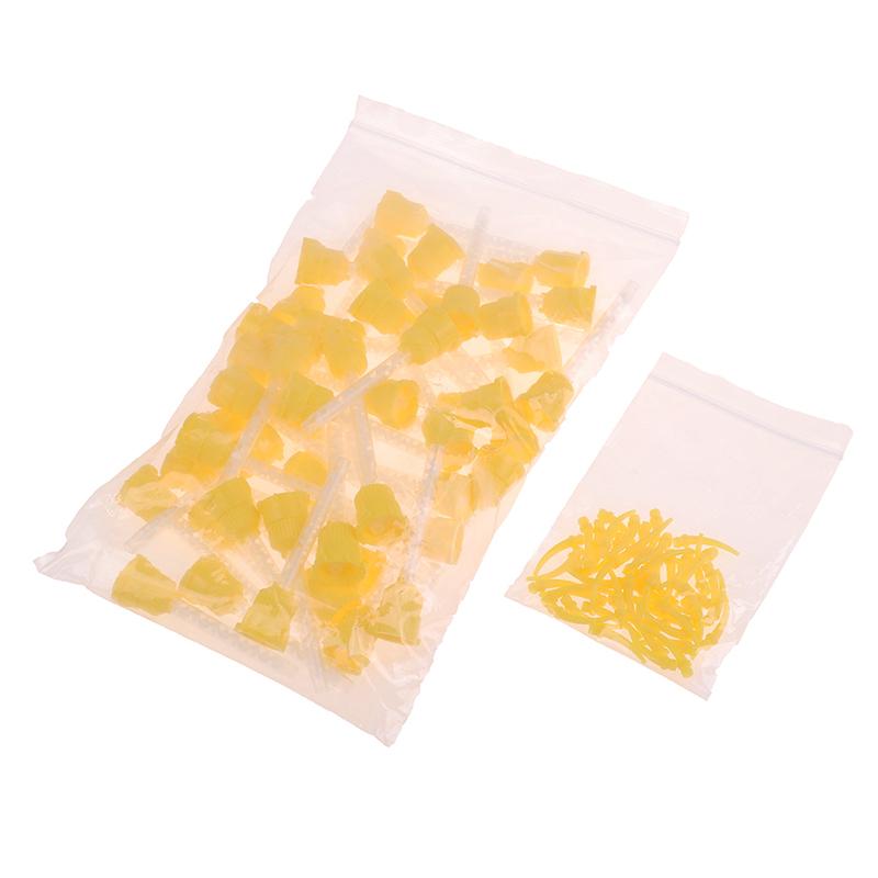 50Pcs Dental Mixing Tips Impression Materials Lab Denture Laboratory Color Tubes Disposable Silicone Rubber