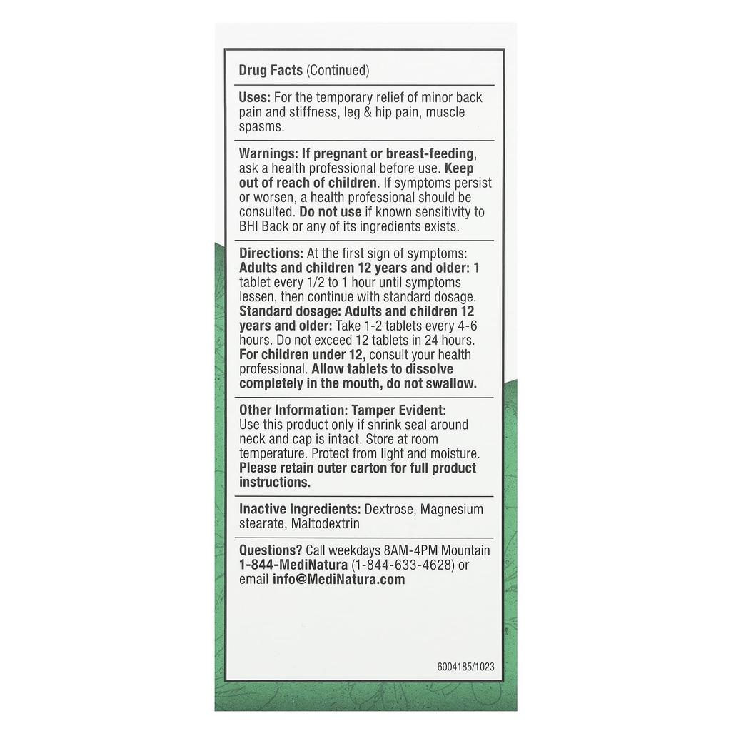 Bhi, Back Pain Relief Table, 100 Tablets