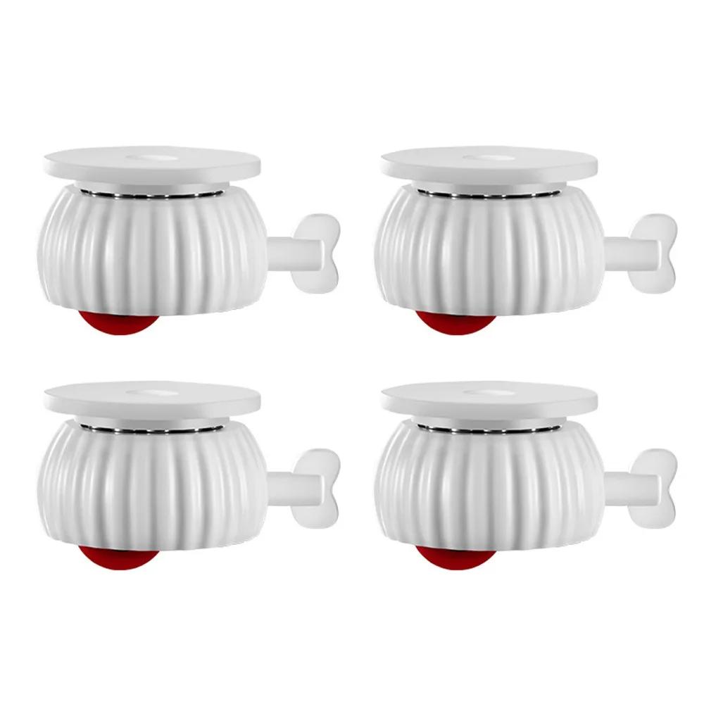 4PCs with Brake Adhesive Universal Wheel Casters Strong Load-bearing 360° Rotation Type Self Adhesive Pulley Mute