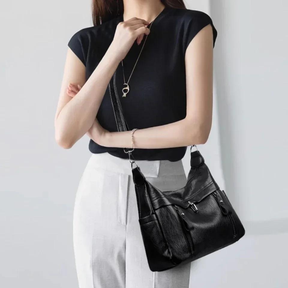 Women Bag Daily Shoulder Bag Quality Female Shoulder Messenger Crossbody Hobos Large Capacity Casual Totes Pu Leather Handbag Quality