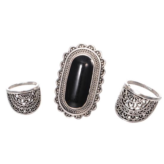 

3шт винтажные полые женские кольца на палец набор подарочных украшений со стразами для вечеринок