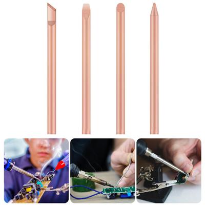Set of 4 Solder Tips In Copper Soldering Iron Tips for Fast Heat Transfer 30W 40W 60W External Heat Irons Welders