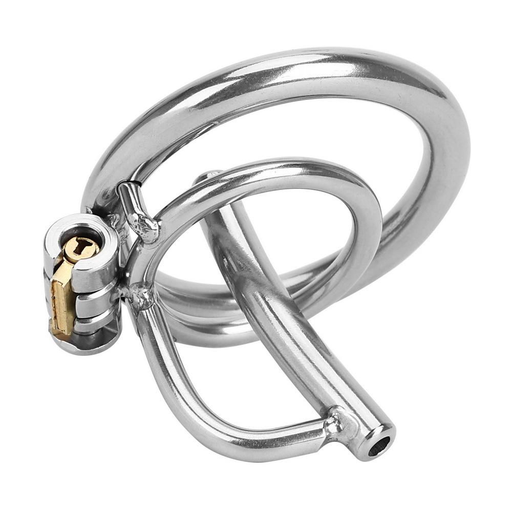 JIUAI Stainless Steel Urethral Sounding Two Penis Rings for Men Cock Plug Delay Lock Chastity Cage Medical Sex Toy Male Masturbator