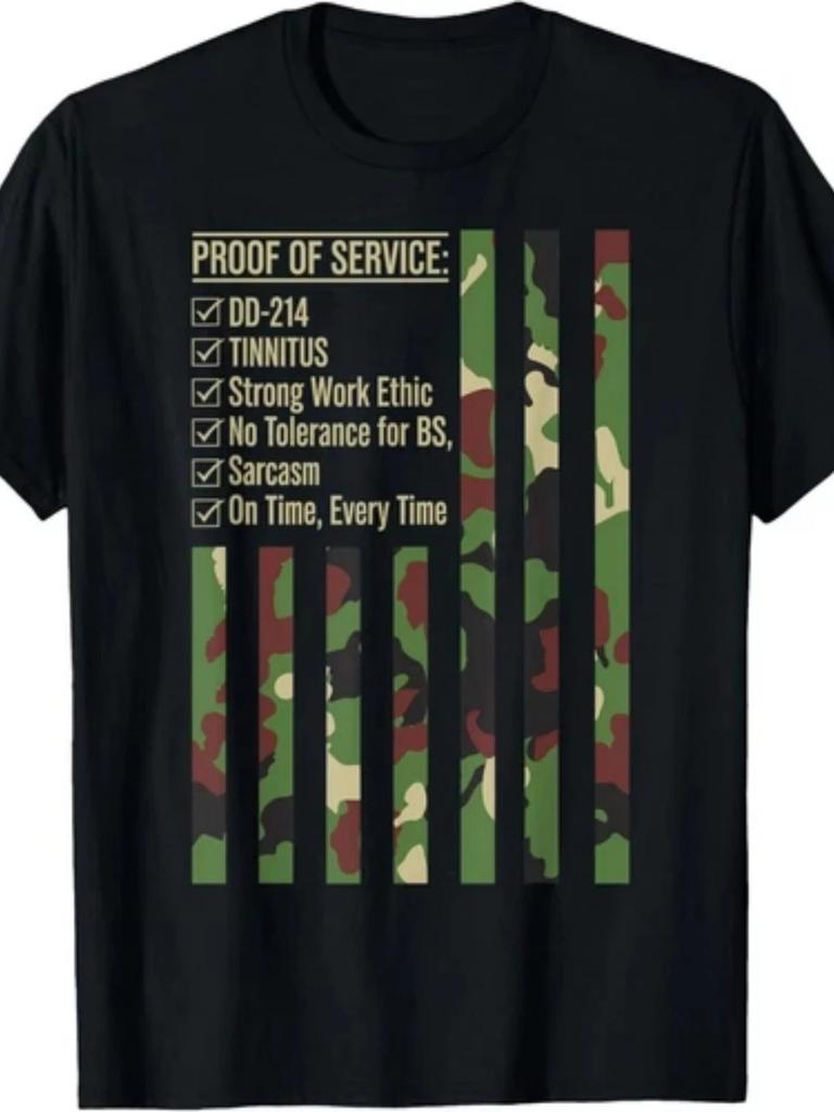 Proof of Service t shirt Camouflage Strip USA Flag DD-214 Gift Unisex T-Shirt.jp