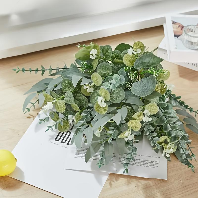 100pcs Artificial Eucalyptus Leaves Stems Eucalyptus Branches Artificial Plants for Home Wedding Decor