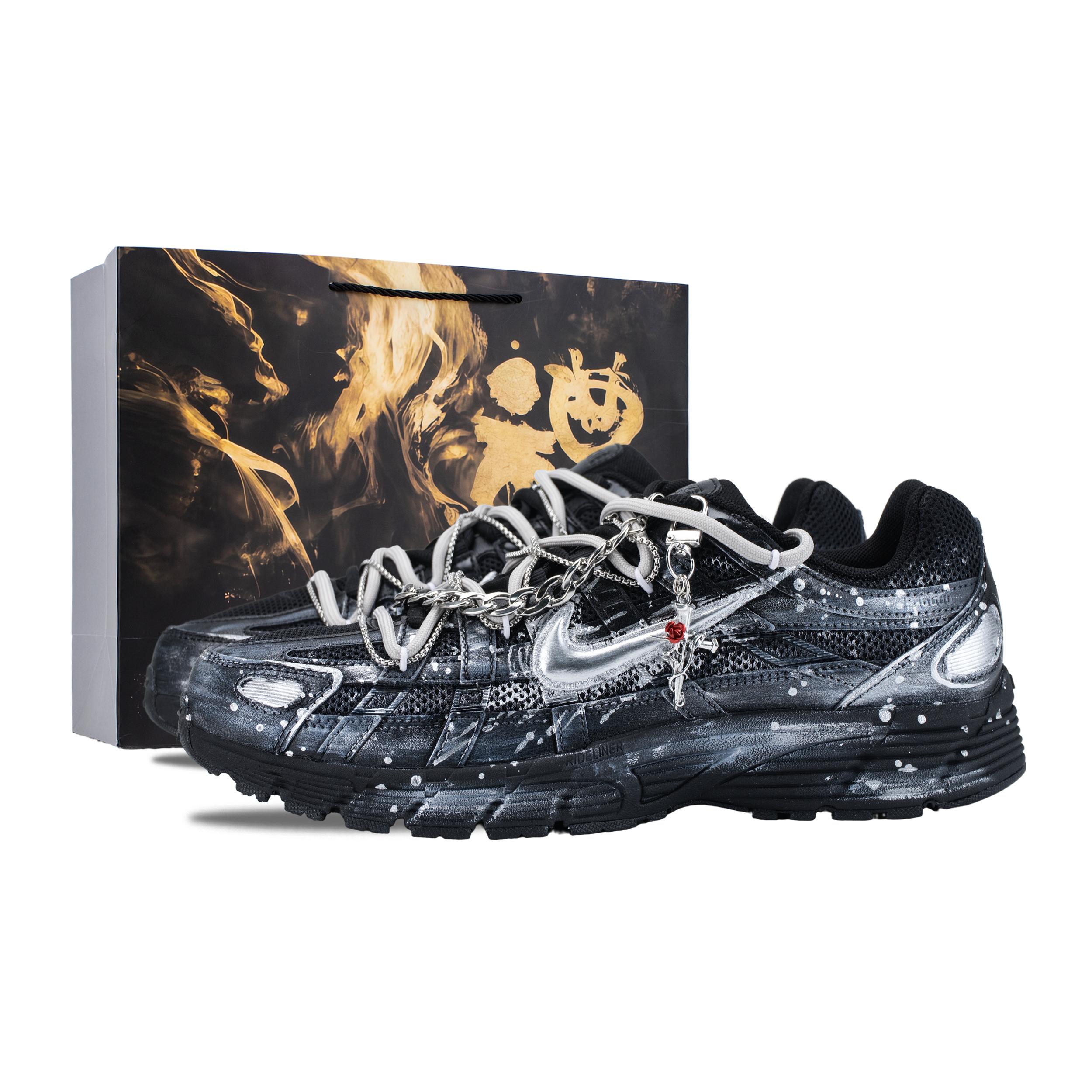 

Nike P 6000 Cushioning Abrasion Resistant Slip Resistant Low top Highway Running Shoes Unisex Silver Black CD6404-002(Team836-) 42.5