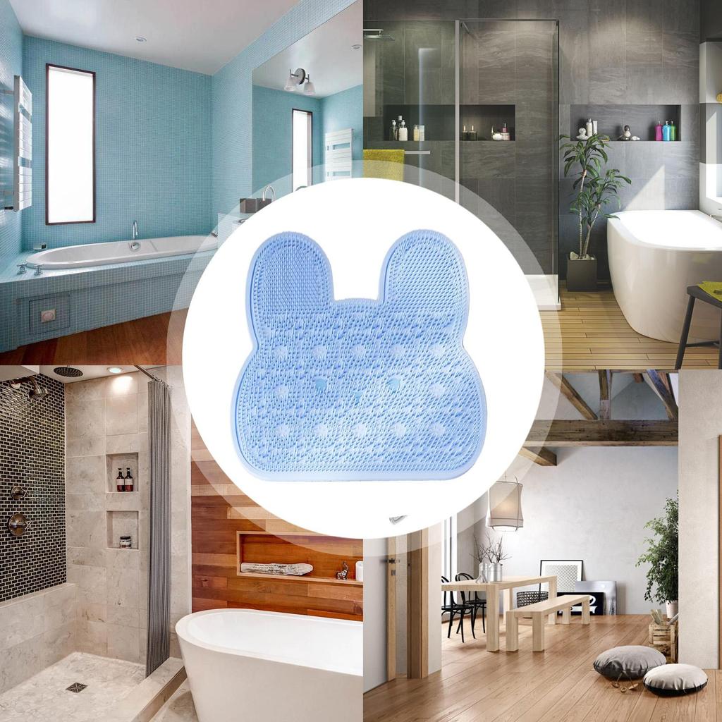 Shower Foot Scrubber Mat Silicone Suction Cup Pad Shower Back Scrubber Foot Cleaner For Massage Cleaning Men Women Elderly Kids