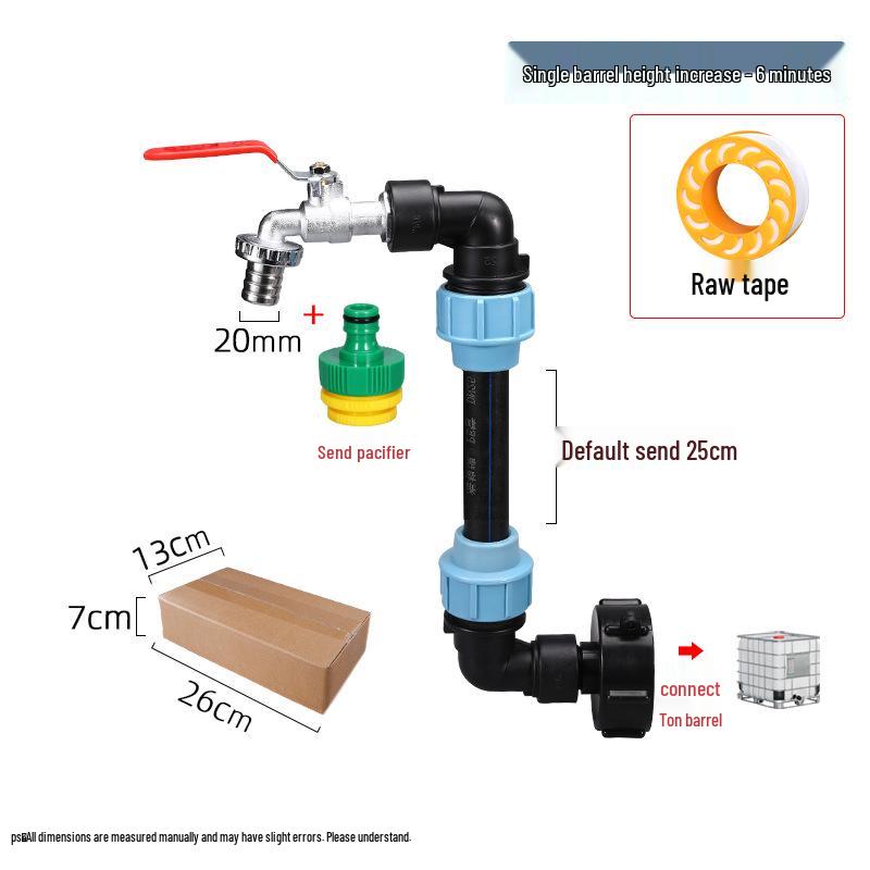 Cross-border IBC Ton Barrel Connector & Accessories: Heightened Elbow & PE Pipe for Garden Use
