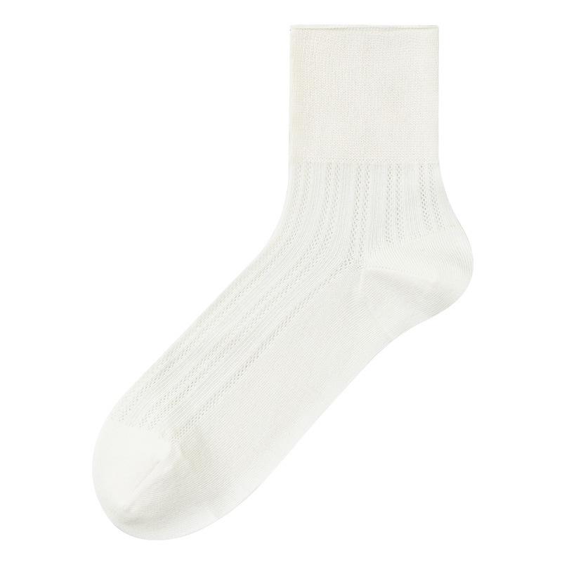 

Женские летние ультратонкие свободные носки до середины икры, антибактериальные послеродовые носки, легкие и дышащие сетчатые короткие чулки 1 pair молочный белый